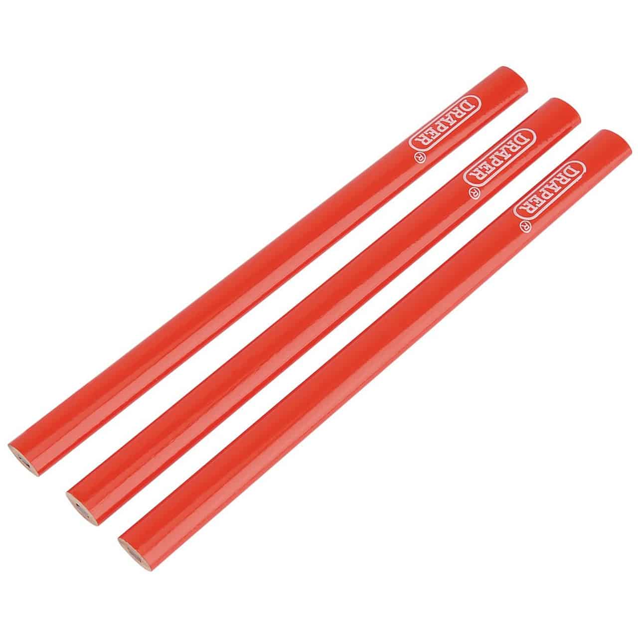 crayon Lot de 3 crayons de menuisier rouge DRAPER
